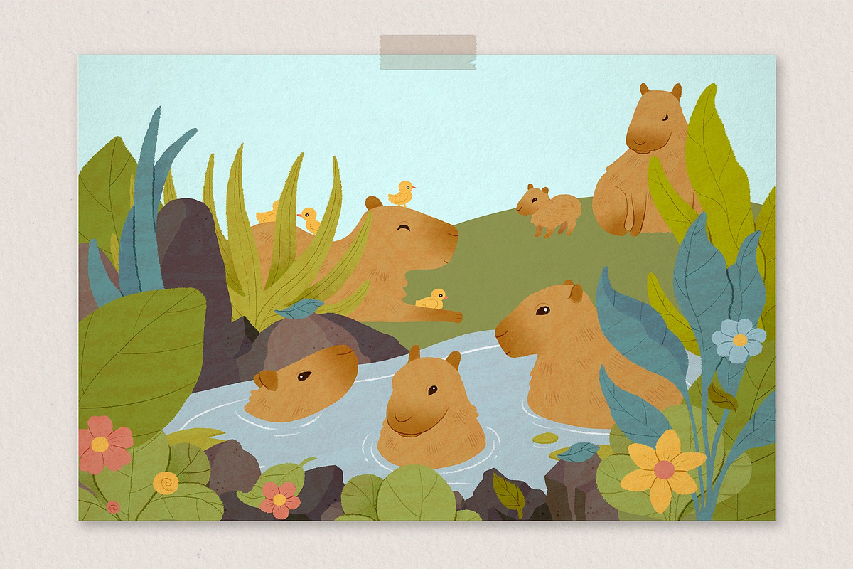 Relax Capybara Clipart, an Animal Illustration by LukaJreym (Photo 6 of 8)