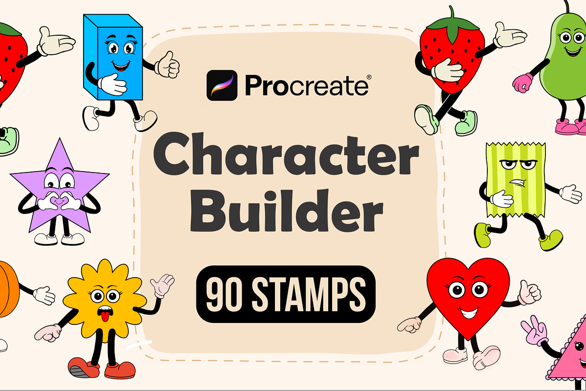 Character Builder Stamps - Procreate, a Brush Add-On by aivos (Photo 1 of 9)