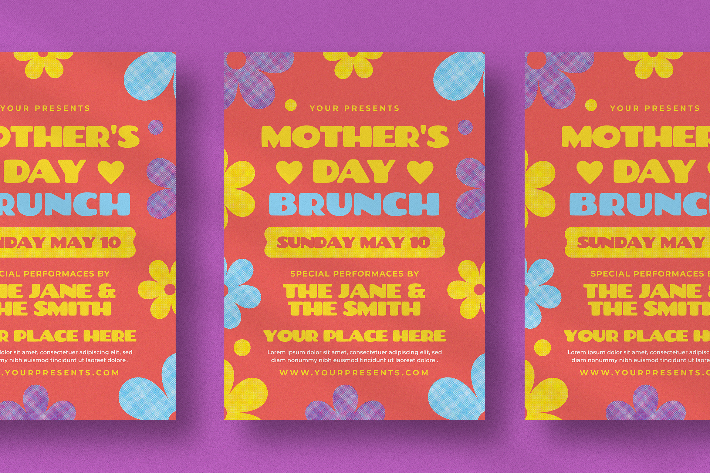 Purple Mother Day Brunch Flyer, a Flyer Template by lilyshop