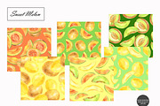 Watercolor Melon Seamless Patterns, a Food Illustration by OlDm_Shop (Thumbnail 2 of 10)