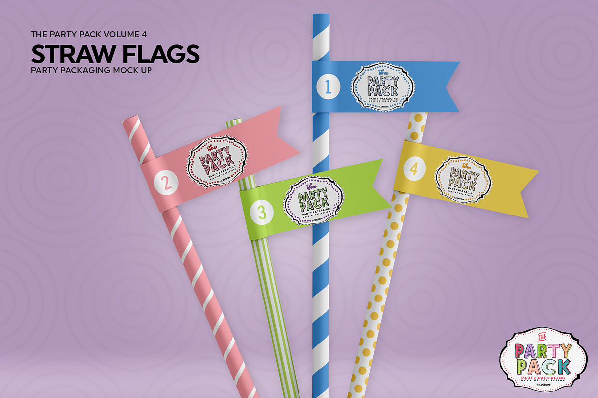 Straw Flag Mockup, a Packaging Mockup by INCDesign (Photo 6 of 7)