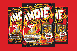 Indie Music Concert Flyer, a Flyer Template by Muhamad Iqbal hidayat