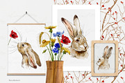 Springtime Rabbits - digital, an Animal Illustration by Elena Mentes (Thumbnail 6 of 9)