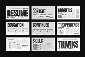Resume Presentation Template, a Presentation Template by ClickPaint_Studio