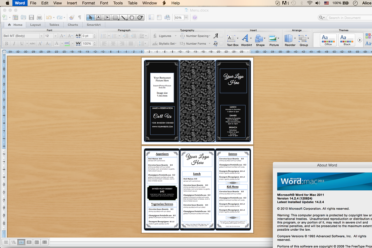 Restaurant Menu Template, a Brochure Template by AIW SOLUTIONS (Photo 3 of 4)