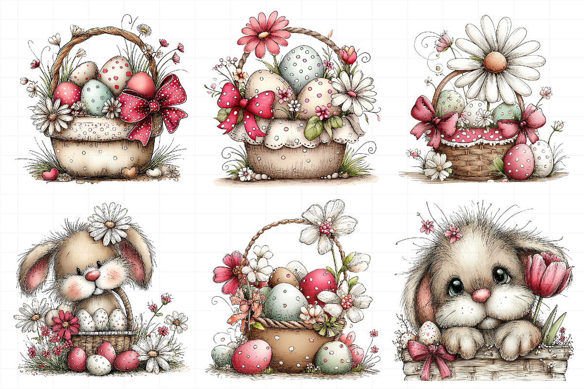 Whimsical Easter Eggs Basket Clipart, an Illustration by Daily.Designs (Photo 4 of 7)