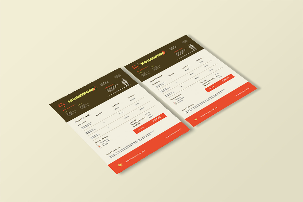 Wanderpeak - Invoice Template, a Card Template by StreaksideStd (Photo 2 of 3)