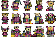 Christmas Teddy Bear Clipart, an Illustration by Designking (Thumbnail 3 of 5)