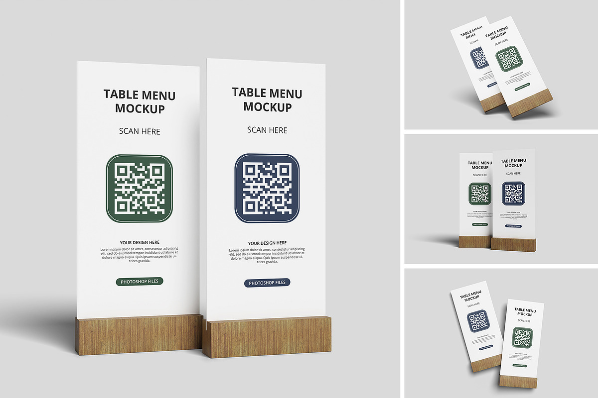 Realistic Table Menu Mockup PSD, an Advertising Mockup by MA-KING_ART (Photo 1 of 5)