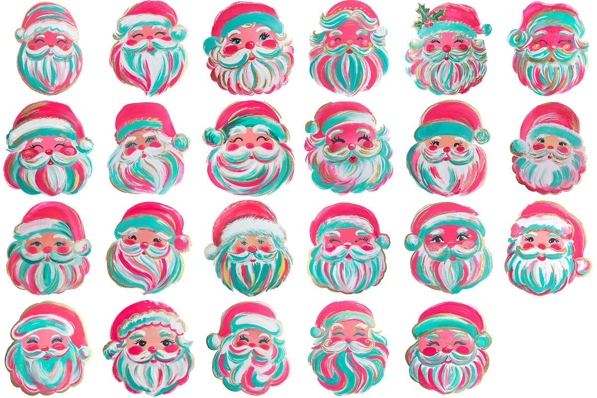 Brushstroke Santa Sublimation Bundle, an Illustration by Craft Nest (Photo 5 of 6)