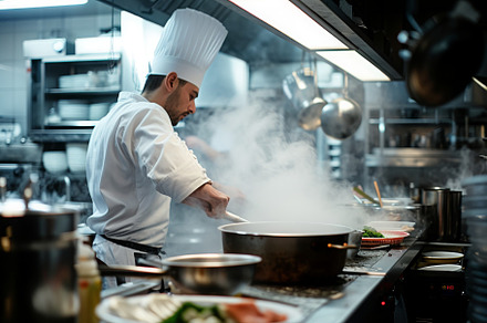 A skilled chef is seen in a large ki, a Photo by Iftikhar Alam