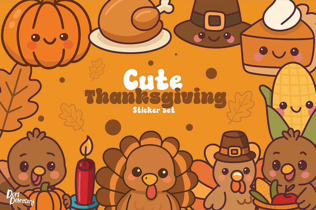 Cosy Thanksgiving Sticker Set, a Graphic by Dori Debreceni draws (Photo 1 of 4)