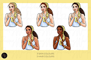 Italian Summer girls clipart bundle, a Person Illustration by Parinaz Wadia Design (Thumbnail 4 of 8)