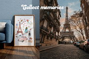Watercolour Paris Travel Clip art, a Decorative Illustration by HabitusDesigns (Thumbnail 5 of 8)