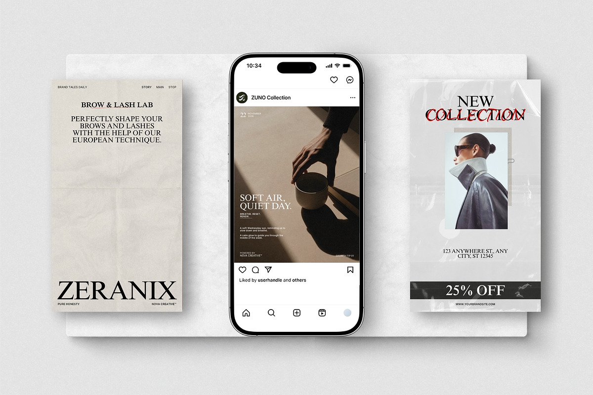 ZUNO | Instagram Post & Story (III), a Social Media Template by The Aesthetic Studio (Photo 4 of 10)