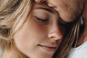 Tender romantic moment of a loving, a Person Photo by MistyDay