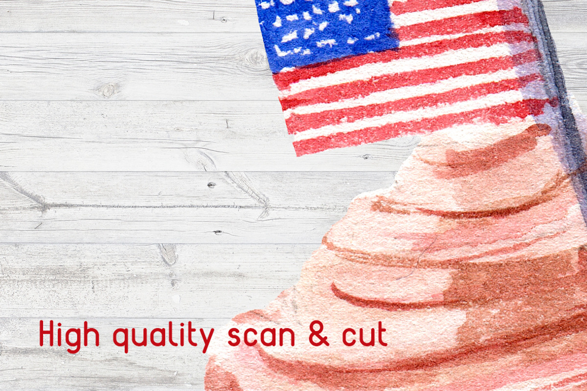 4th of July Watercolor Clipart Set, a Decorative Illustration by Sha1nee (Photo 4 of 4)
