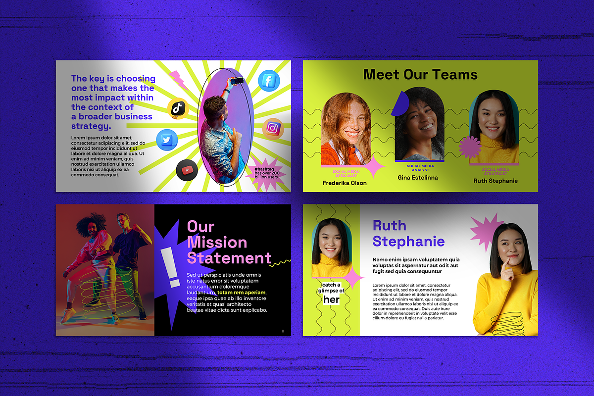 Glitch Gaze Pitch Deck Template, a Presentation Template by theBrandLab.io (Photo 3 of 7)