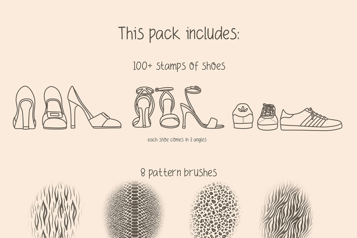 100+ Shoe Stamps for Procreate, a Brush Add-On by SketchQueen (Photo 2 of 5)