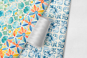 Watercolor seamless tiles clipart, a Pattern Graphic by Art and Funny (Thumbnail 5 of 6)