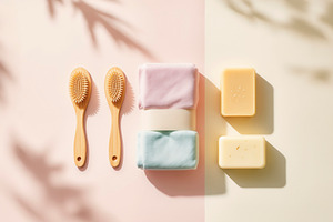 Knolling flatlay of spa and wellness, a Photo by rarrarorro