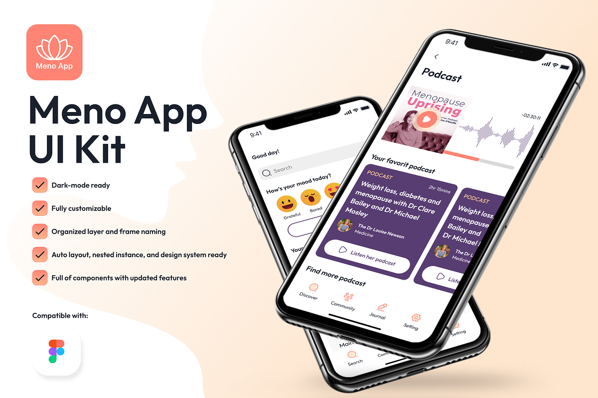 Meno App UI Kit, an UI Kit Template by theBrandLab.io (Photo 5 of 7)