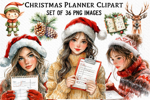 Christmas Planner Clipart, an Illustration by Craft Nest