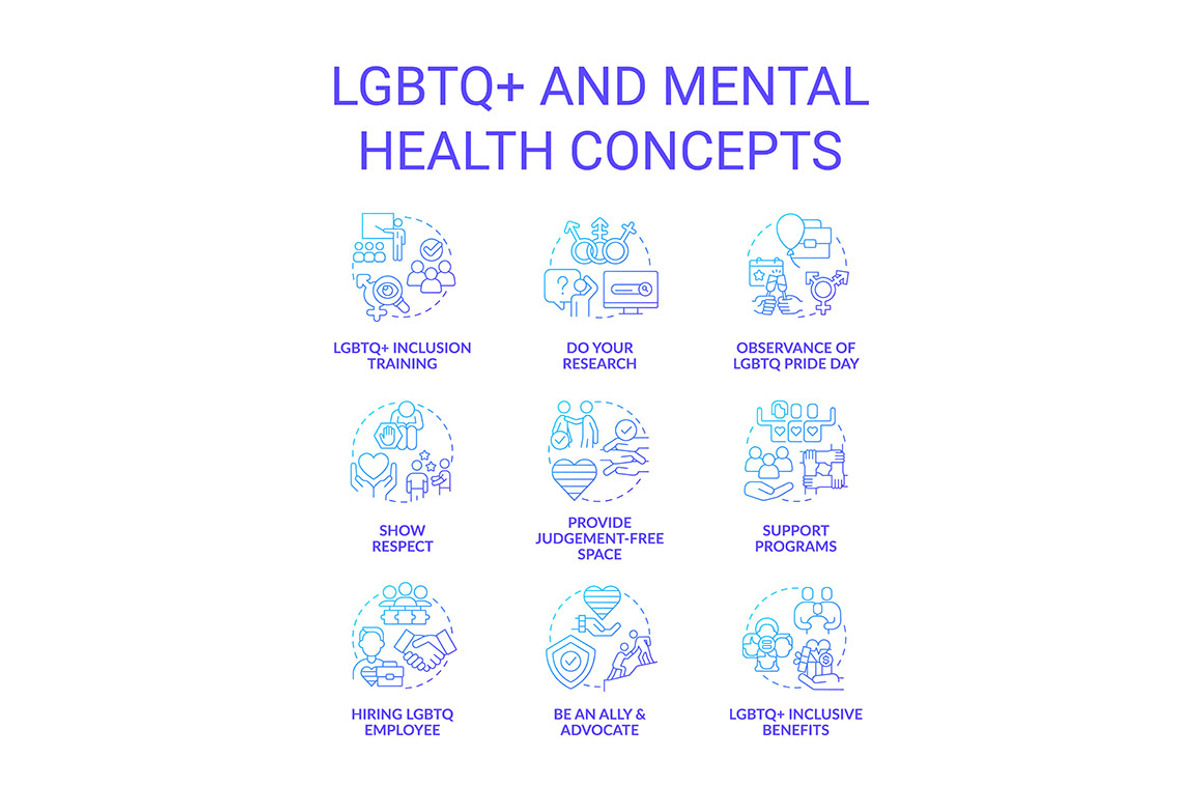 LGBTQ and mental health blue gradien, an Icon by IMG Visuals