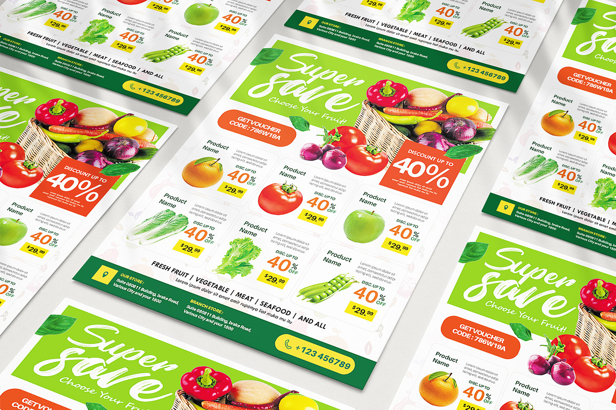 Supermarket Grocery Flyer Template, a Flyer Template by jobnabru (Photo 1 of 2)