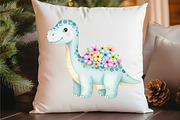 Pastel Dinosaur Clipart, an Illustration by Watercolor design (Thumbnail 6 of 6)