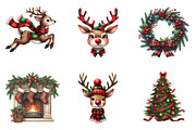 Red & Green Plaid Christmas Clipart, an Illustration by SinaCreation (Thumbnail 3 of 7)