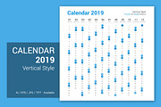 Calendar 2019 Vertical Design, a Stationery Template by WORAKAMON Design Studio (Thumbnail 1 of 4)