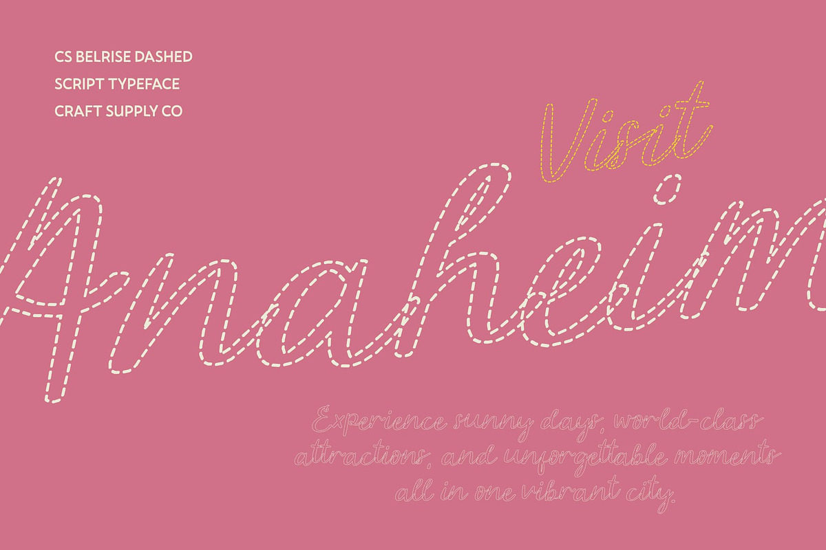 CS Belrise Dashed, a Script Font by Craft Supply Co. (Photo 6 of 8)