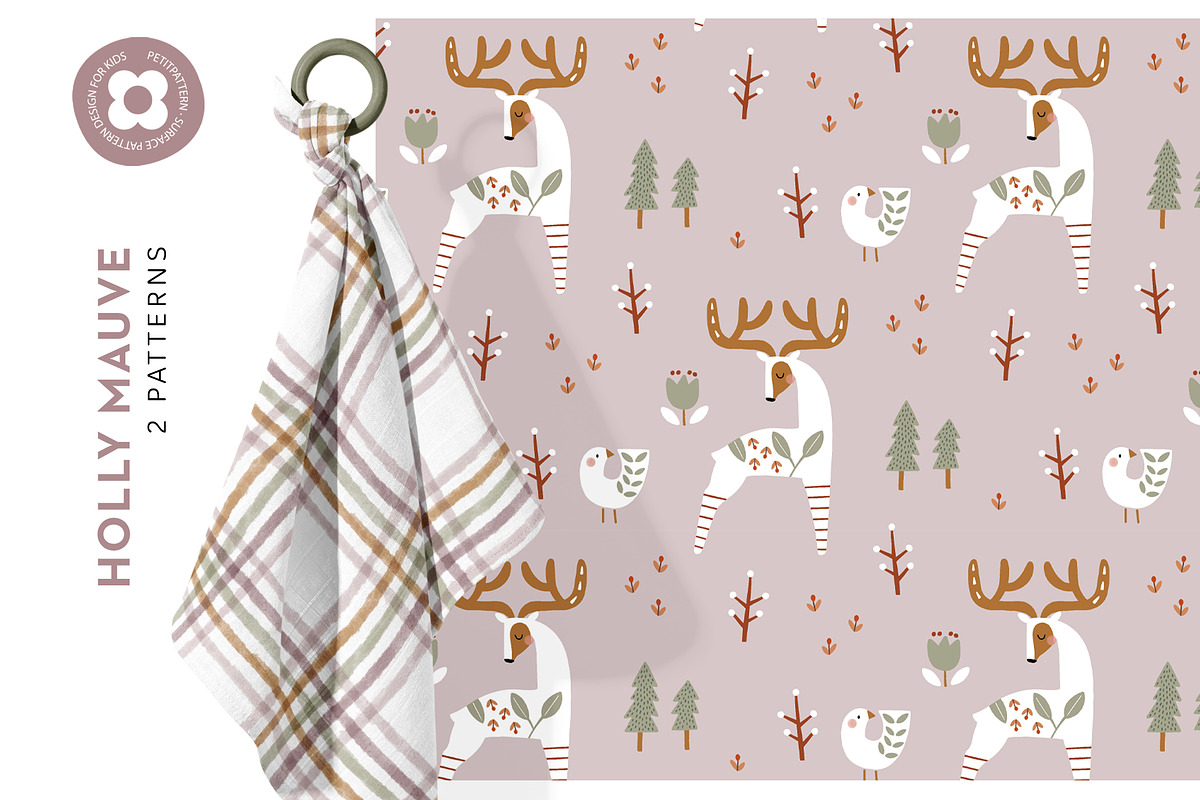 Holly mauve patterns, a Pattern Graphic by Muriel Petitpattern (Photo 1 of 4)
