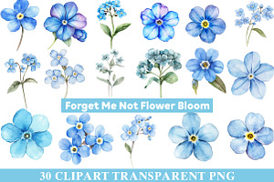 Forget Me Not Flower Bloom Clipart, an Illustration by cherrydesign
