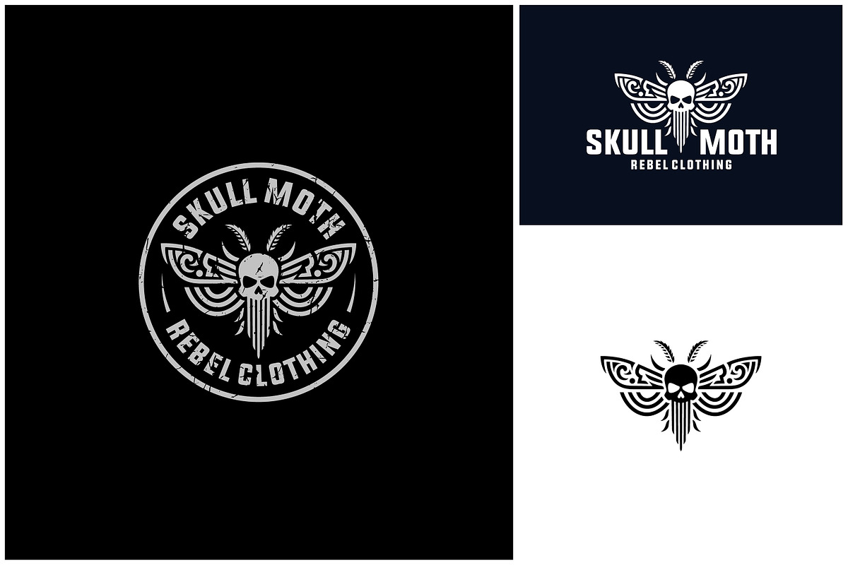 Skull Moth wingspan tribal logo, a Branding & Logo Template by Enola99d (Photo 1 of 3)