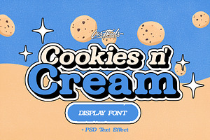 Cookies n' Cream Display Font + PSD