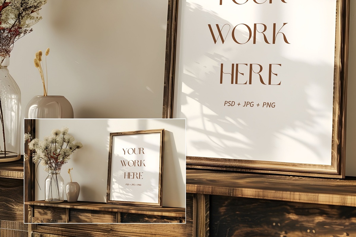 Rustic Frame Mockup 4x5 | FR-RU-001, a Household Mockup by Callistemon Creative (Photo 2 of 8)