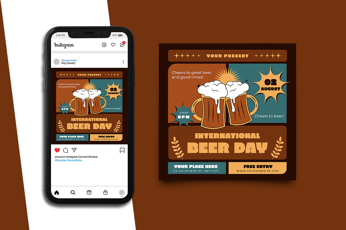 Beer Day Instagram Post Template, a Social Media Template by Artnivora.Std (Photo 5 of 5)