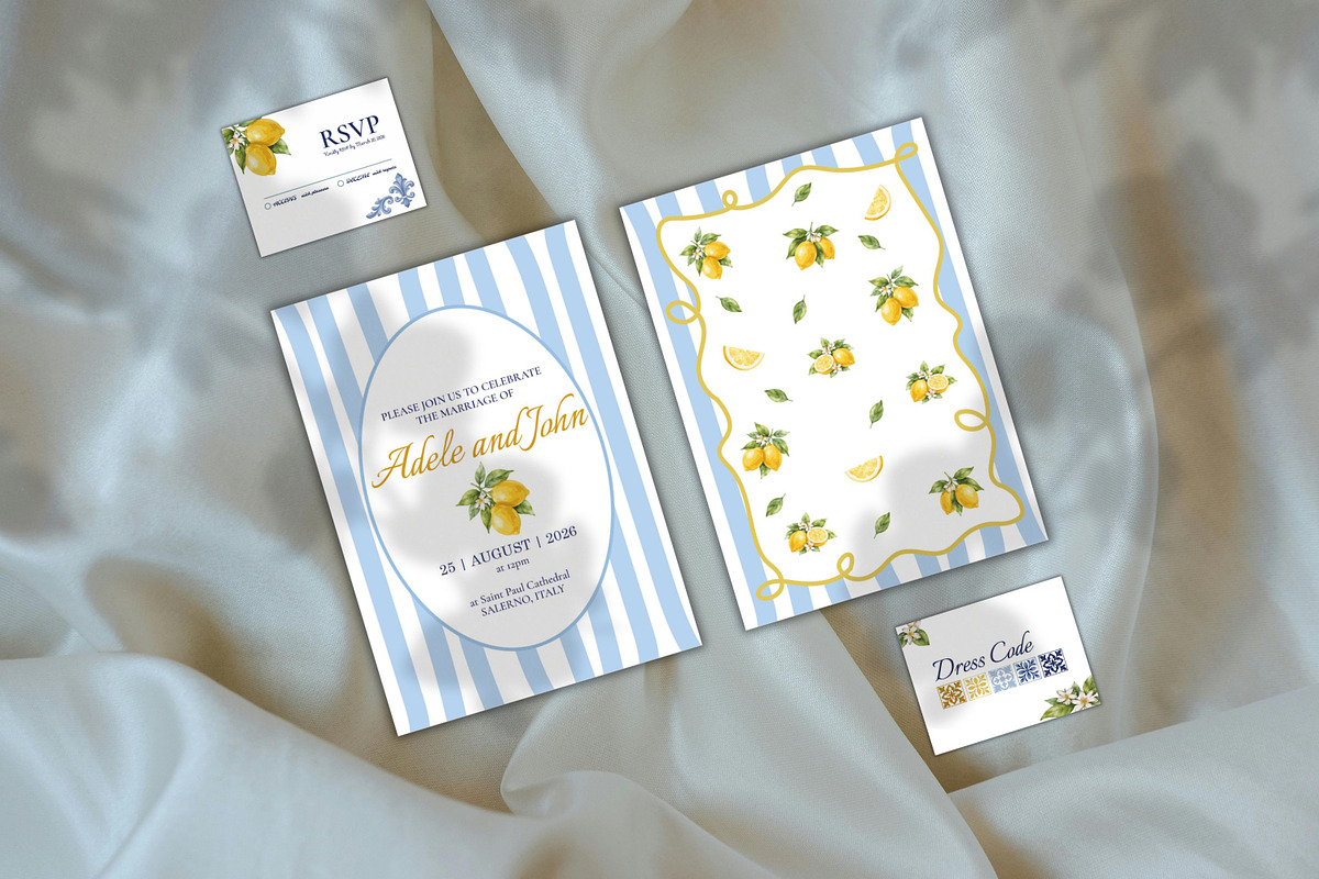 Amalfi Wedding Collection, an Invitation Template by ChristinaDesigns (Photo 7 of 7)