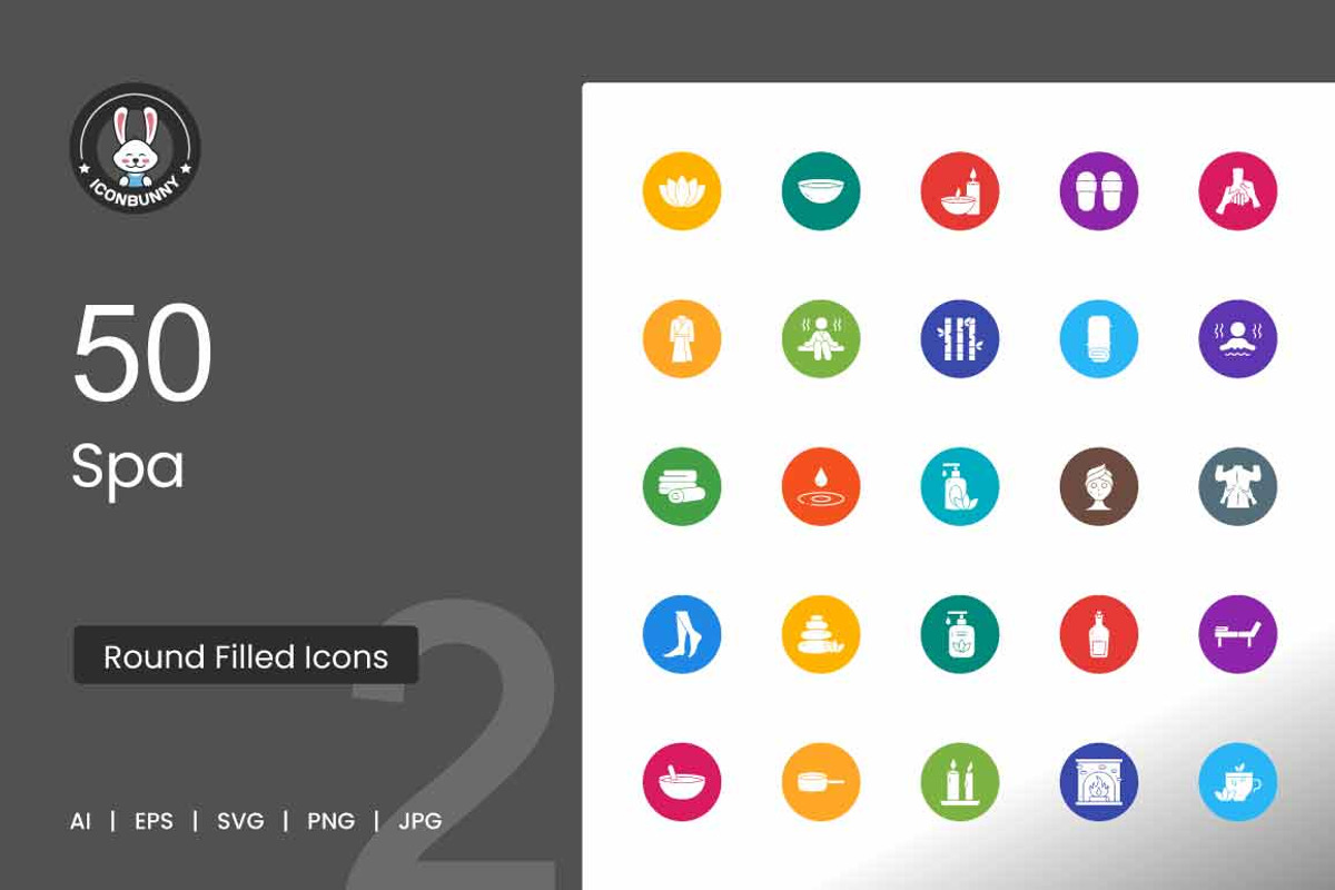 Spa Round Filled Icons, an Icon by IconBunny (Photo 1 of 2)