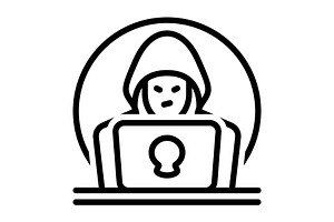 Hacker phishing black icon, an Outline Icon by Creative priyanka