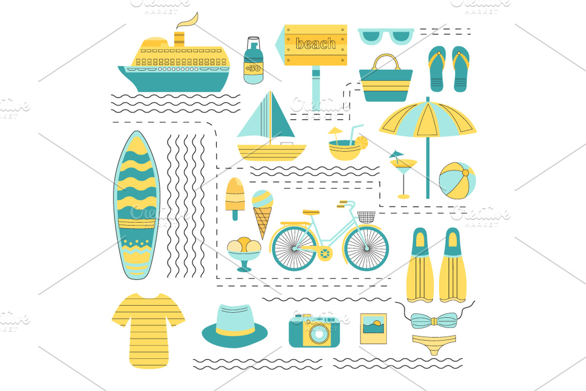 Summer collection-elements, icons, a Food Illustration by Dasha Efremova (Photo 7 of 8)