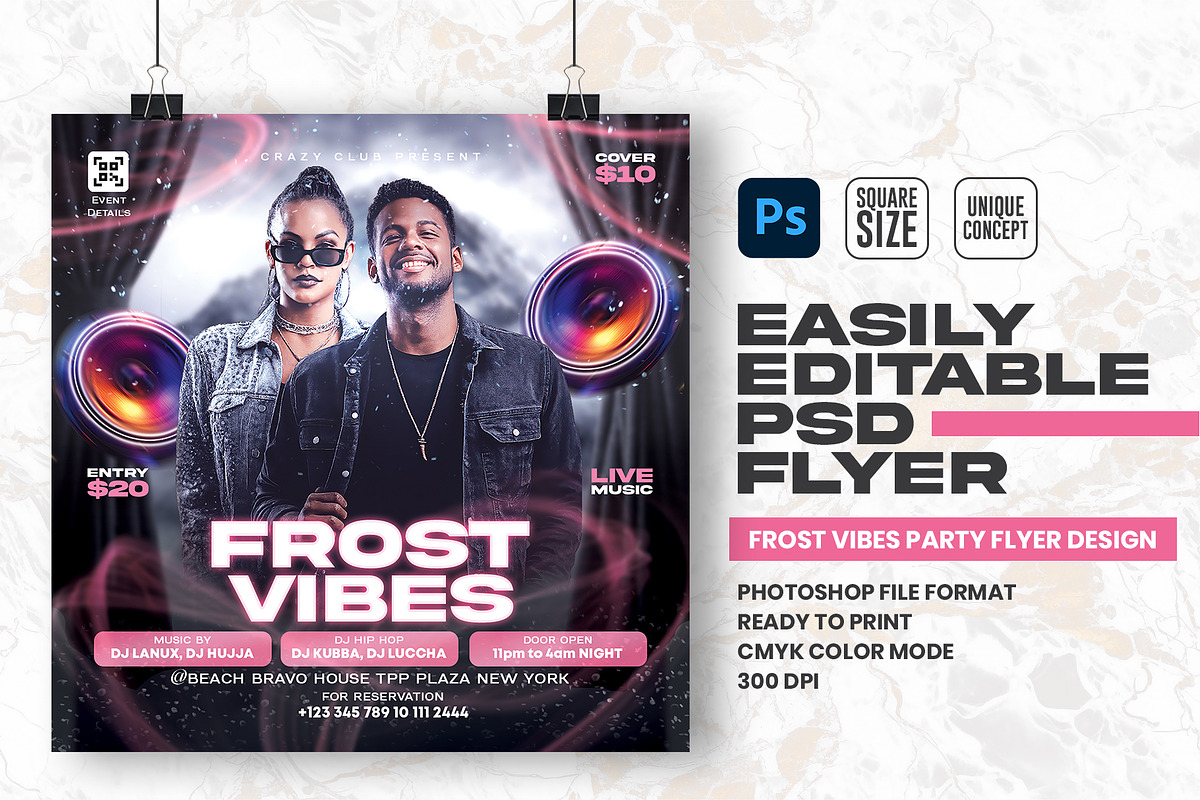 Frost Vibes Party Flyer Design, a Flyer Template by Shajib Shikder (Photo 1 of 2)