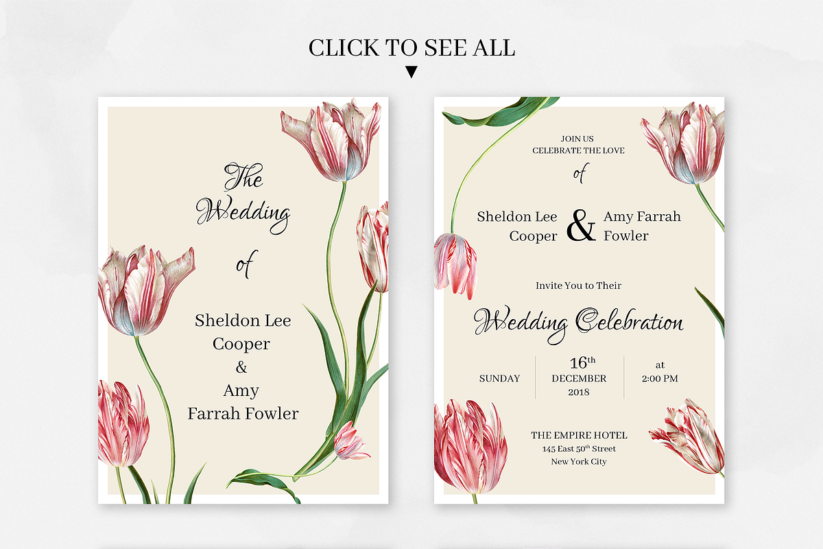 Tulips. Wedding Invitation package, an Invitation Template by le-genda (Photo 6 of 6)
