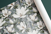 WHITE MAGNOLIA Seamless Pattern 02, a Pattern Graphic by AYAKA Studio Co. (Thumbnail 3 of 8)