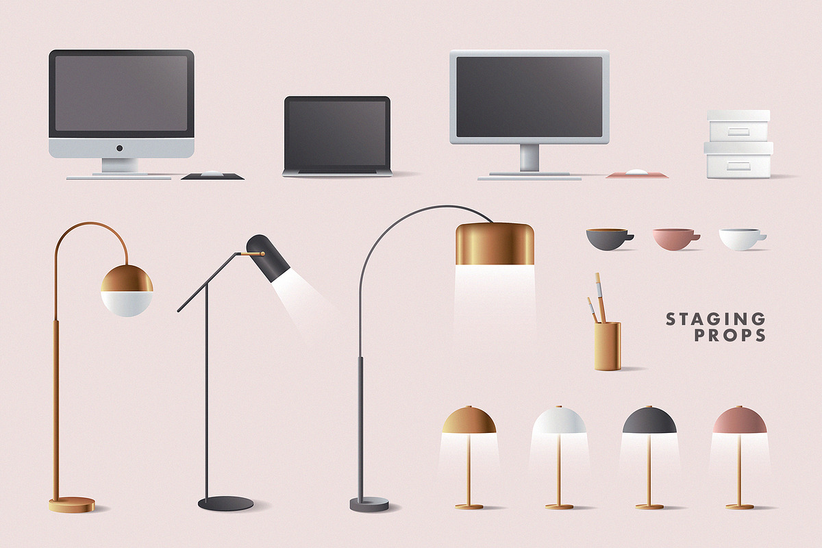 3D Workspace Scene Creator, an Object Graphic by Polar Vectors (Photo 4 of 9)