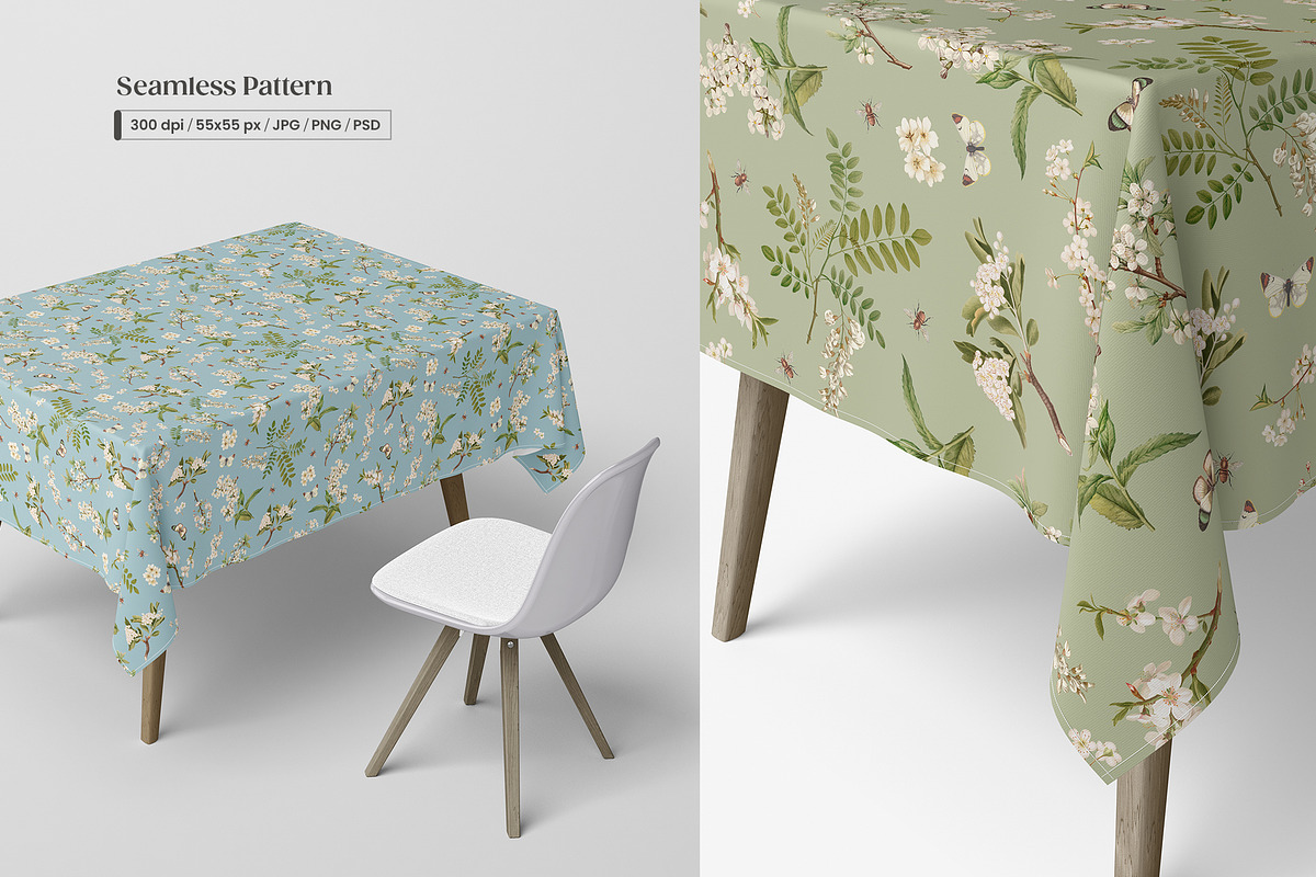 Gentle Spring with White Flowers, a Pattern Graphic by Yello_illustration (Photo 8 of 16)