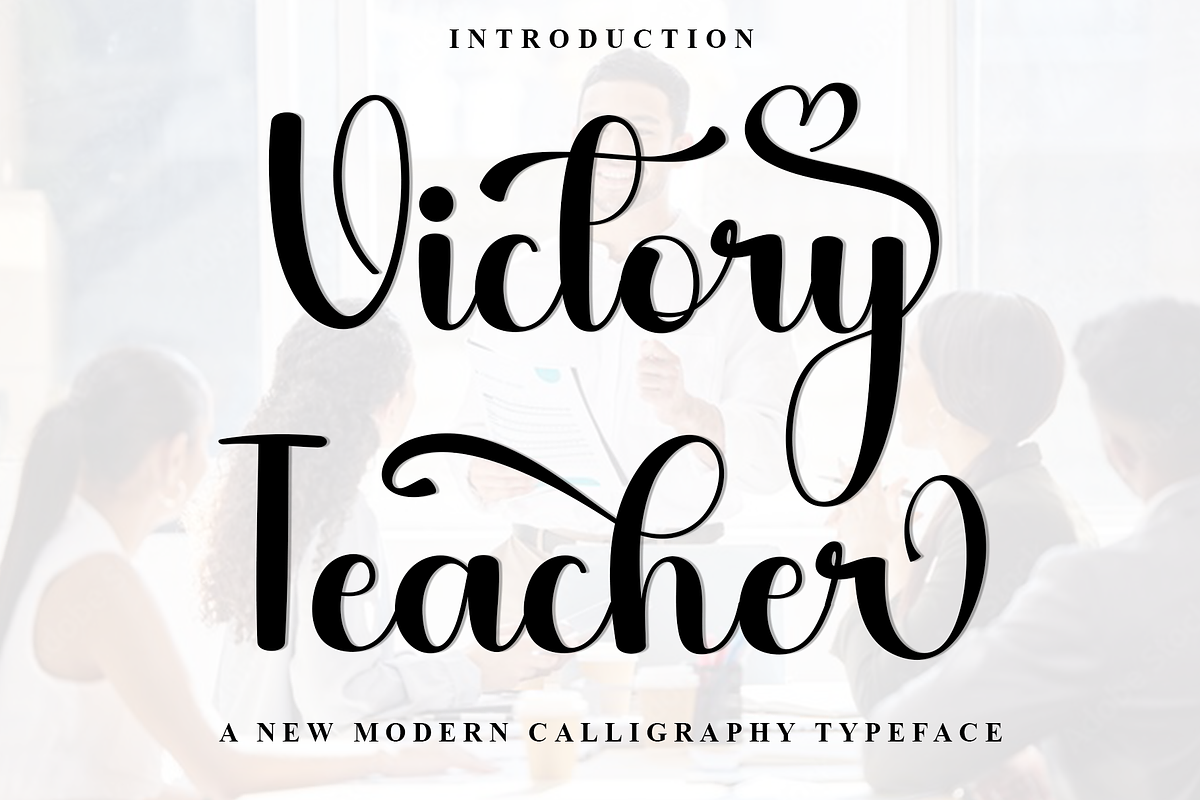 Victory Teacher, a Handwritten Font by InermediaSTUDIO (Photo 1 of 8)