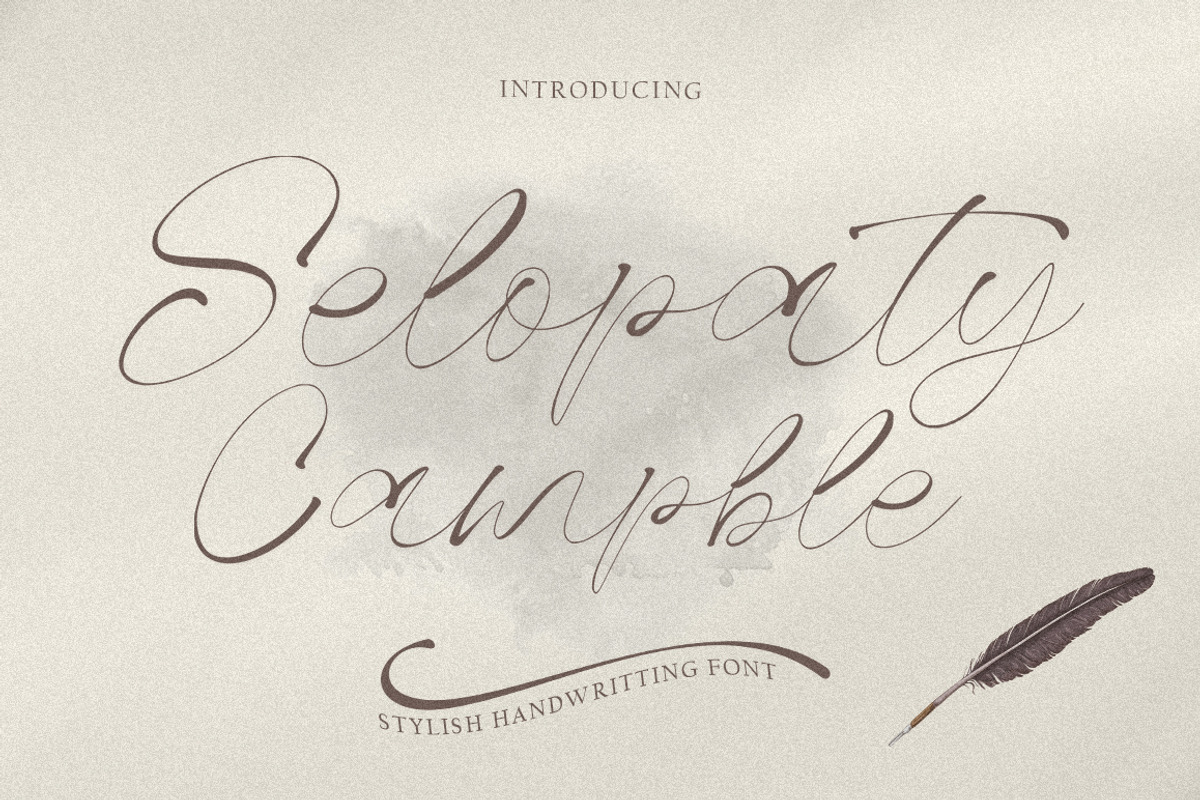 Selopaty Campble Script, a Script Font by Rastype (Photo 1 of 9)